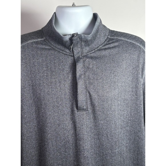 Tommy Bahama Other - Tommy Bahama Sweater Mens Large Gray 1/4 Zip Mock Neck Relaxed Knit Cotton